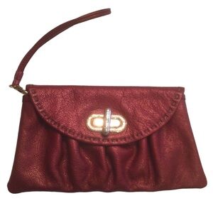 Brighton Diva Daisy Pouch Leather Fold Over Clutch/Wristlet